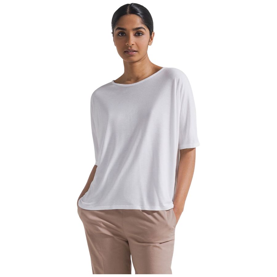 T-shirt fluida in viscosa bianco da donna Deha | D4229010001